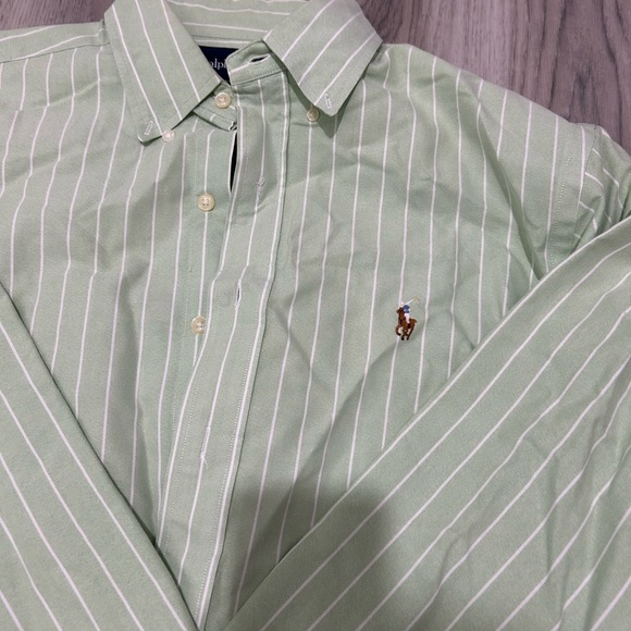 Ralph Lauren Men's Green Striped Shirt - Picture 1 of 4